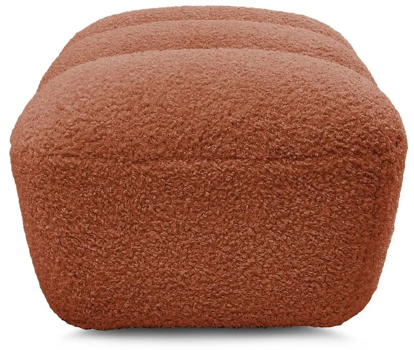 Ceglasty podnóżek z materiału bouclé Hippolyte – Bobochic Paris
