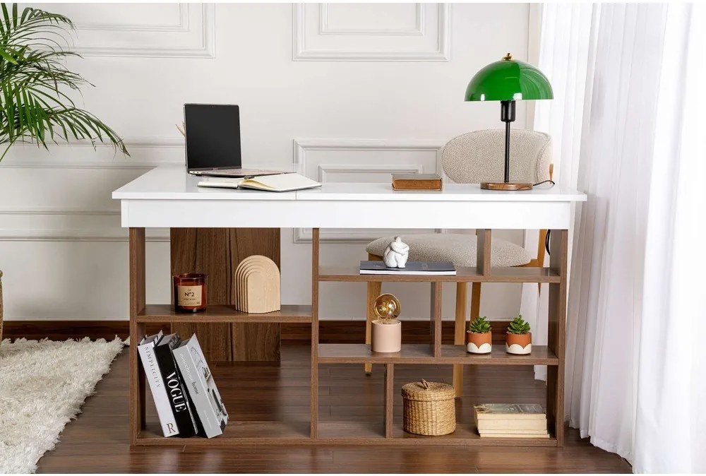 Biurko w dekorze orzecha 120x130 cm Vesper – Kalune Design