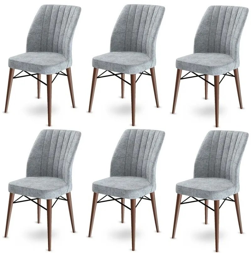 Zestaw krzeseł do jadalni Flex Grey and Brown, 6 szt.