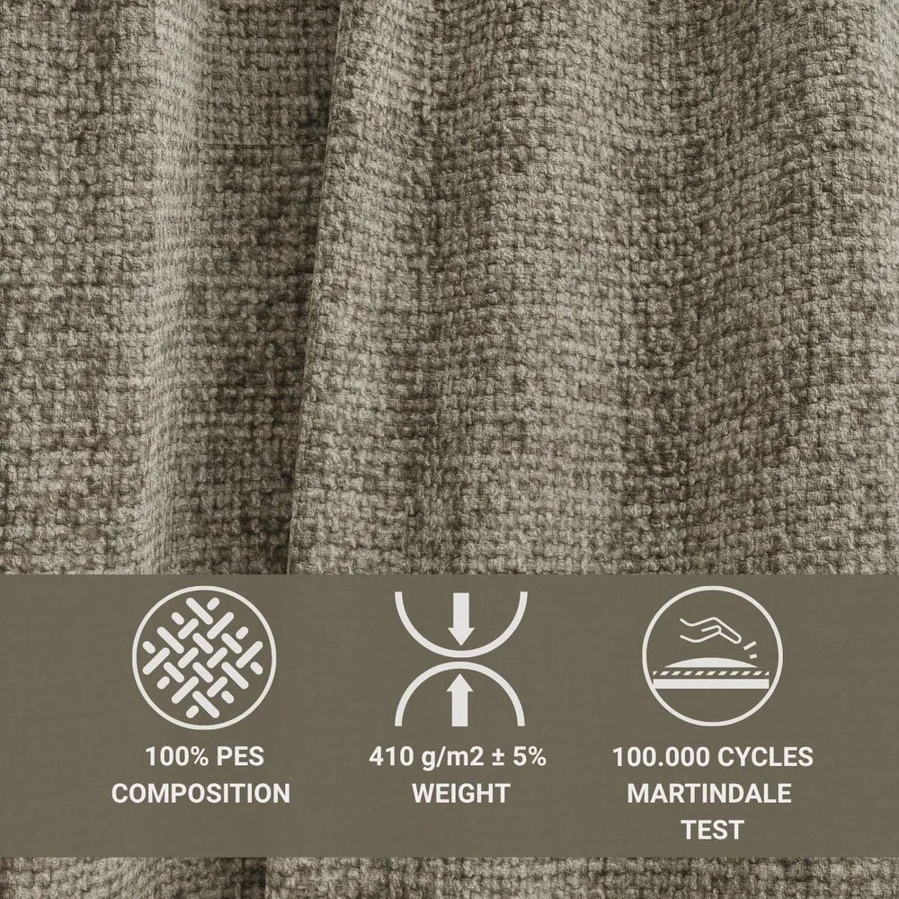 Brązowy rozkładany narożnik ze schowkiem z tkaniny szenilowej (lewostronny/w kształcie litery L) Tonga – Maison de Rêve