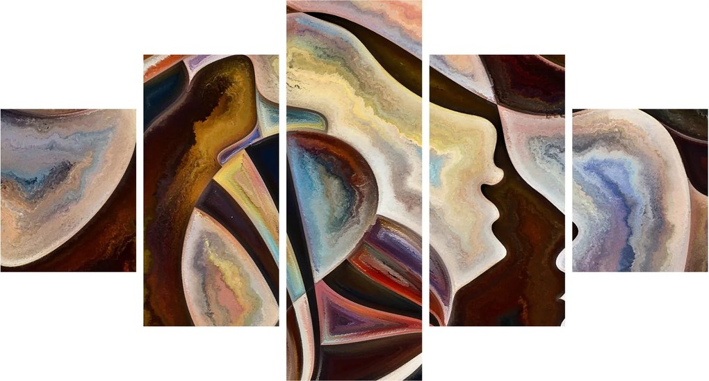 Obraz - Abstrakcja głów (125x70 cm)