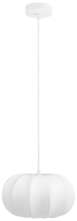 Biała lampa wisząca z tekstylnym kloszem ø 28 cm Coventry – House Nordic