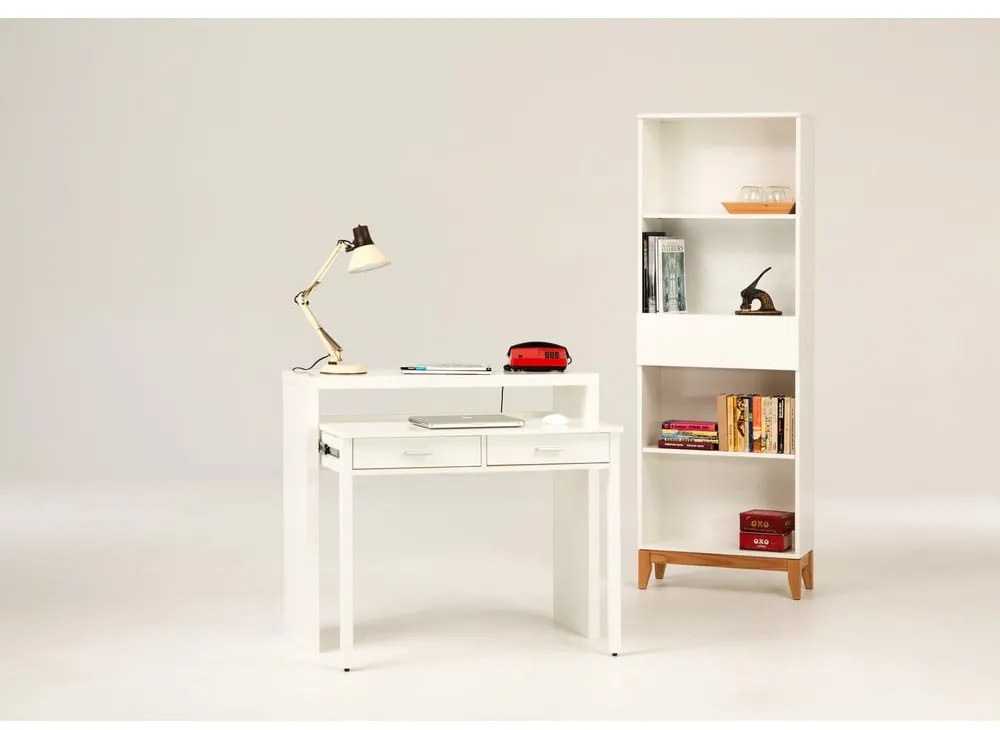 Biała konsola/biurko wysuwane Woodman Desk