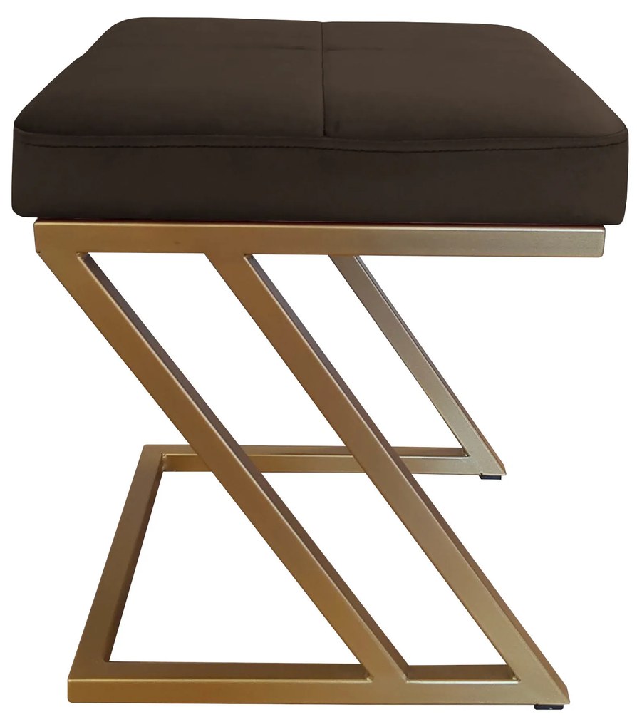 Pufa ZETA LOFT taboret podnóżek podstawa złota MG05