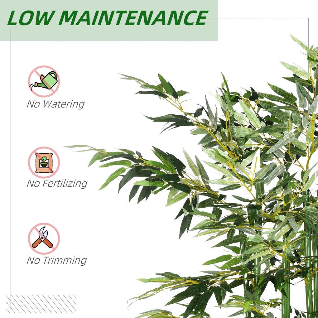 HOMCOM Sztuczny bambus 180 cm roślina dekoracyjna realistyczny wygląd łatwa pielęgnacja do domu zielony | Aosom PL