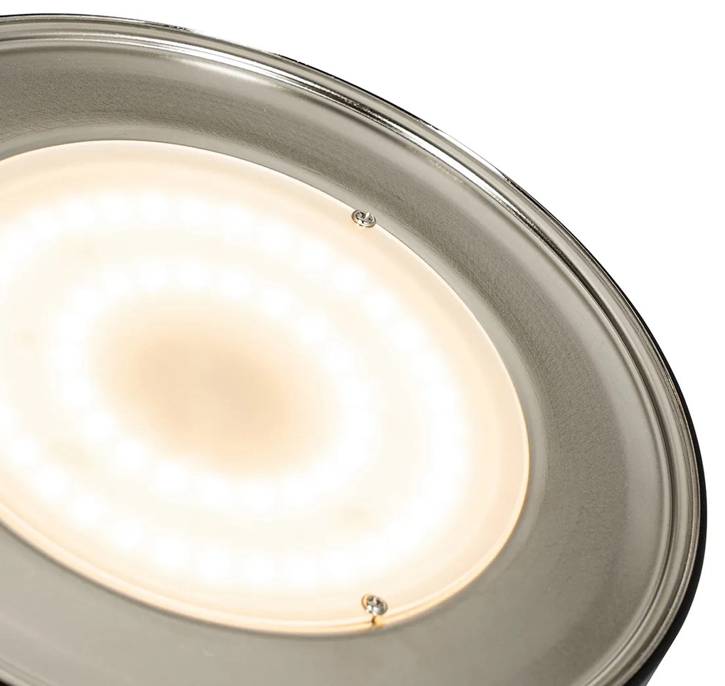 Lampa stojąca brązowa z LED i ściemniaczem z lampką do czytania - Kelso Retro Oswietlenie wewnetrzne