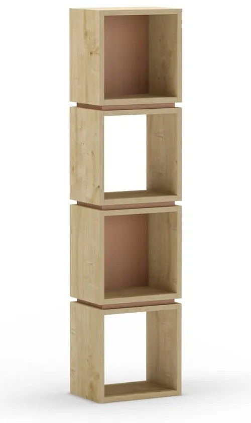 Ceglasty regał w dekorze dębu 32x133 cm Lofty – Marckeric