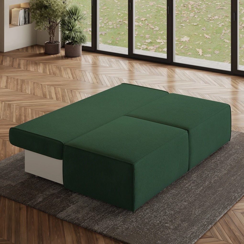 Masseno Narożnik VARNA z funkcją spania i pojemnikiem na pościel Narozniki L, Rozkładana sofa - Zielony, POSO 14