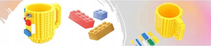 KUBEK KLOCKOWY DUŻY 350ML + KLOCKOWY CYFROWY ZEGAREK DLA DZIECKA REGULOWANY