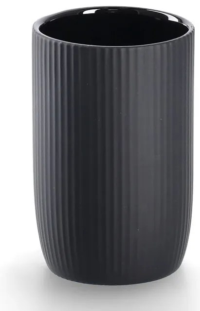 Ceramiczny prążkowany kubek na szczoteczki, Ø 7,7 cm