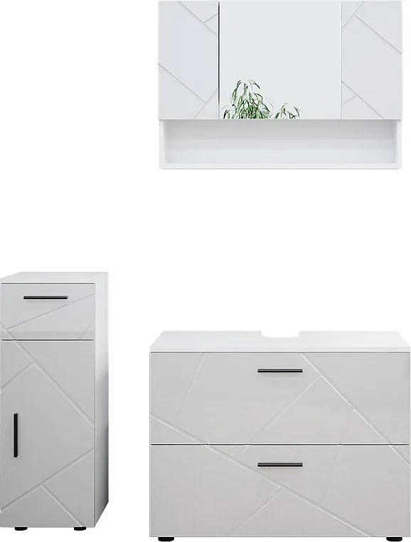 Zestaw mebli łazienkowych biały wysoki połysk 80x41x58.6 irma