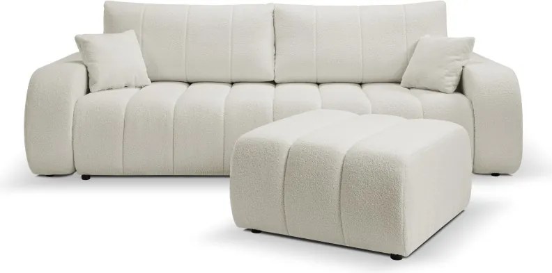 Pufa BALOO w kolorze białym w tkaninie LAMBI 09