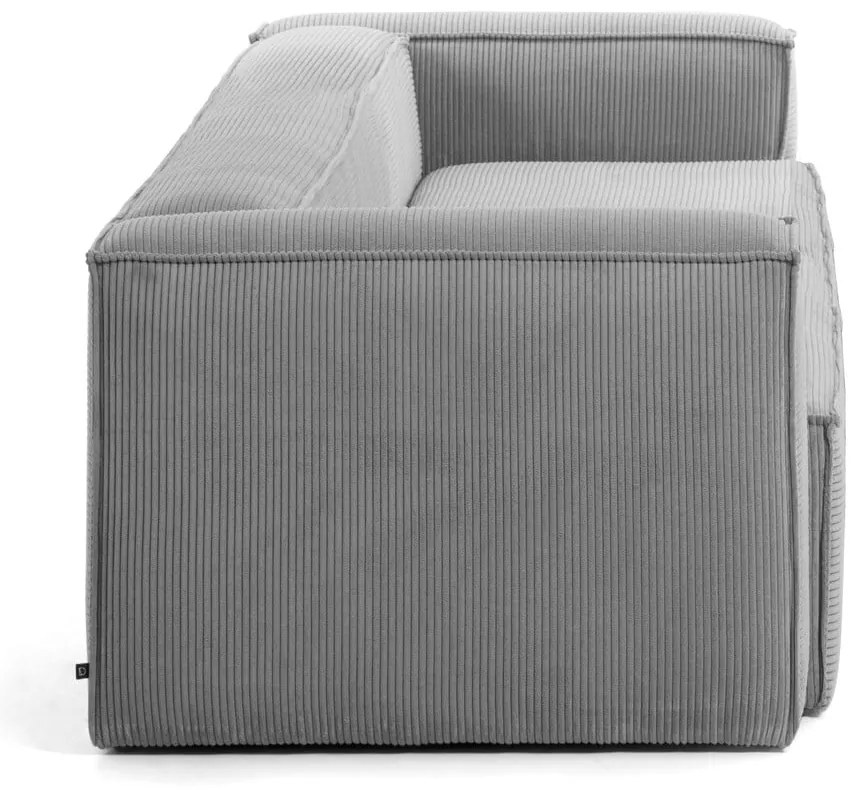 Szara sztruksowa sofa 240 cm Blok – Kave Home