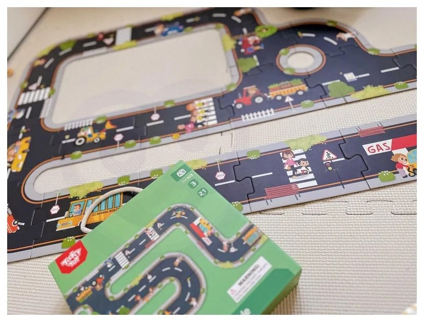 Tooky toy droga puzzle dla dzieci autostrada makieta 21 el. certyfikat fsc