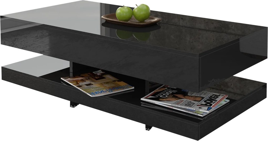 Stolik kawowy Tora 90x60 cm, kolor czarny połysk