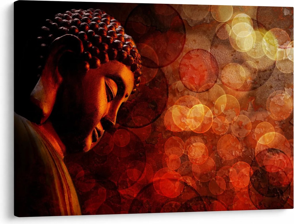 Obraz - Budda w odcieniach czerwieni (70x50 cm)