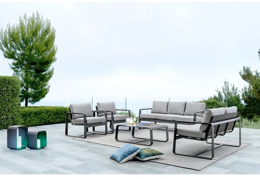 Szara aluminiowa sofa ogrodowa Merrigan – Bizzotto