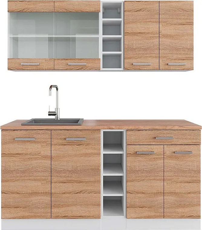 Pojedyncza kuchnia sonoma/biały 160x60x81.6 r-line