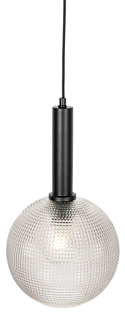 Designerska lampa wisząca czarna z dymionym szkłem - ChicoDesignerski Oswietlenie wewnetrzne