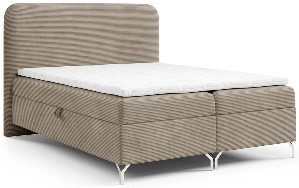 Beżowe łóżko z pojemnikiem 5 rozmiarów N5-R58