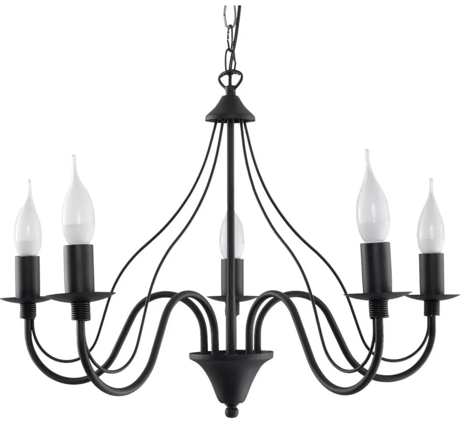 Czarny żyrandolo Sollux Floriano 5