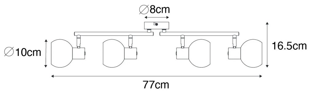 Inteligentny reflektor złoty z różowym szkłem w komplecie 4 Wi-Fi P45 - Vidro