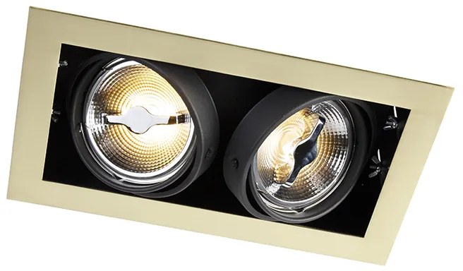 Wpuszczany reflektor mosiężny regulowany 2-światłowy - Oneon