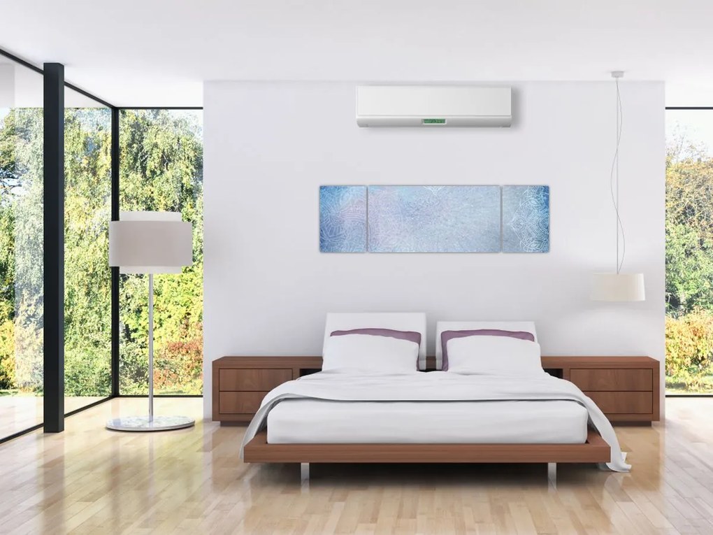 Obraz - Mandale w niebieskim (170x50 cm)