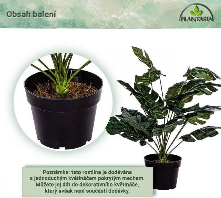 PLANTASIA Sztuczna roślina monstera 60 cm