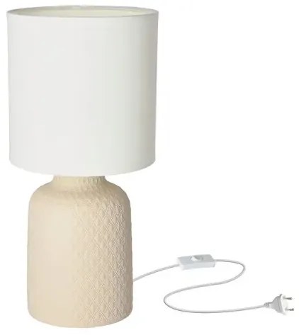 Beżowa lampa stołowa z ceramiczną podstawą - V085 Kenai 10X