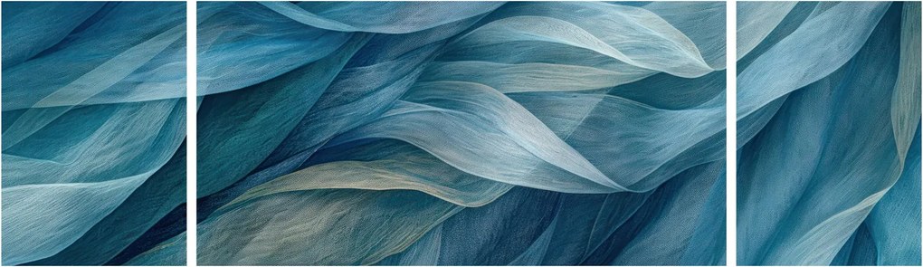 Obraz - Niebieskie i białe fale (170x50 cm)