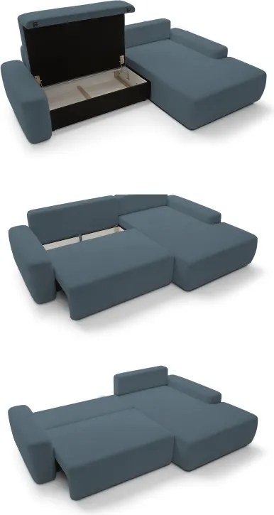 Narożnik BOULI Prawostronny z Elektryczną Regulacją wolnostojący tkanina Raven 86 Turkusowy DOMO HOME