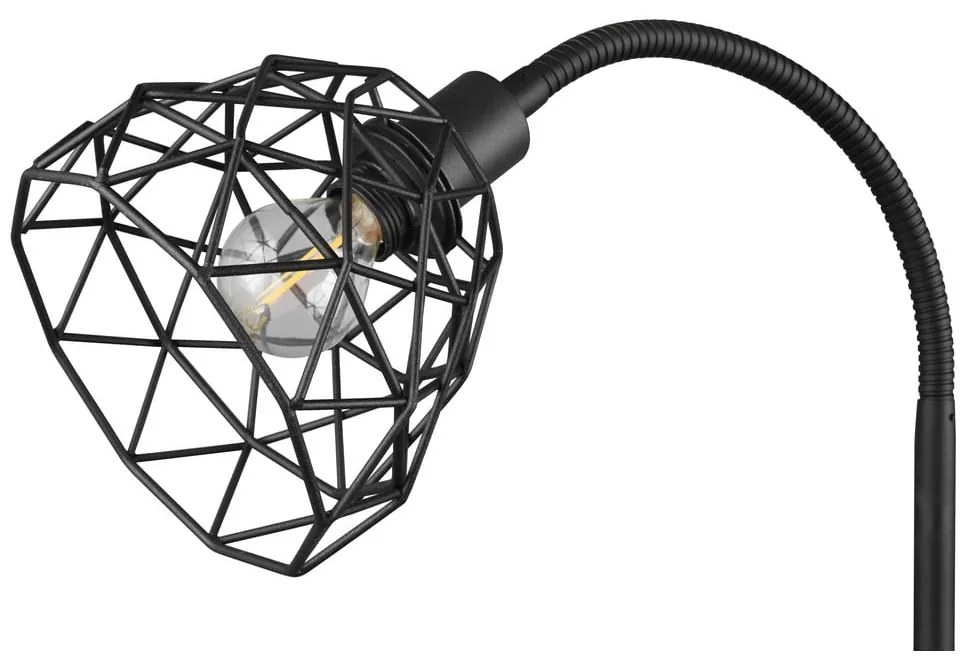Czarna lampa stojąca z metalowym kloszem (wys. 180 cm) Haval – Trio
