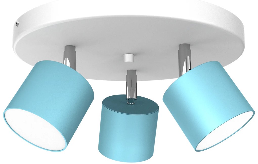 Lampa sufitowa DIXIE BLUE/WHITE 3xGX53, potrójna, na kole, niebieska, kierunkowa