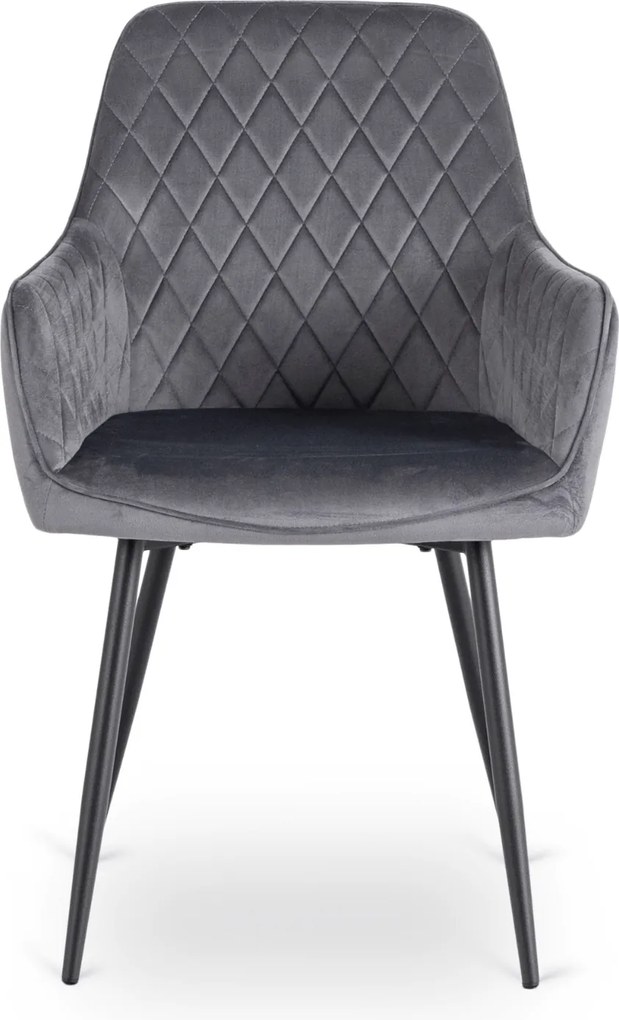 Krzesło Tapicerowane do Jadalni BRESSO Szare Welurowe Nowoczesne Loft