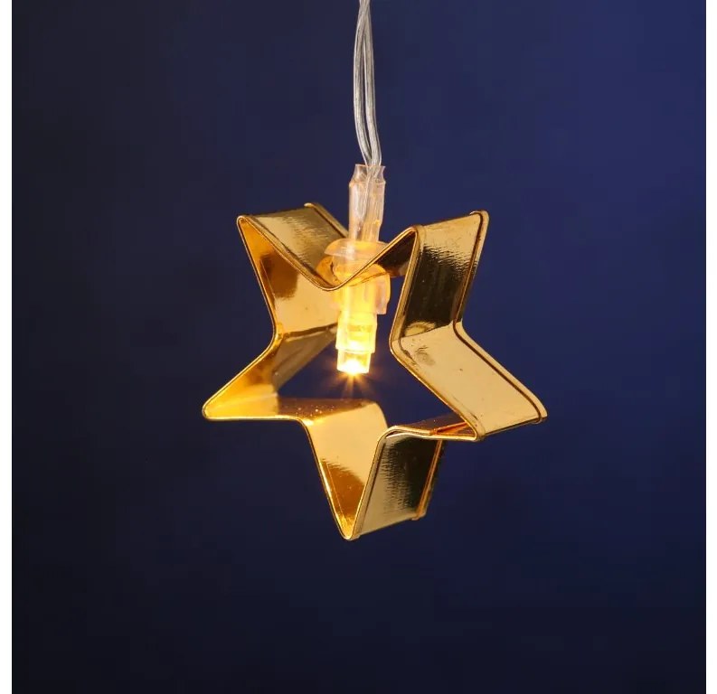 Łańcuch świetlny LED GOLD STARS 140 cm miedziany