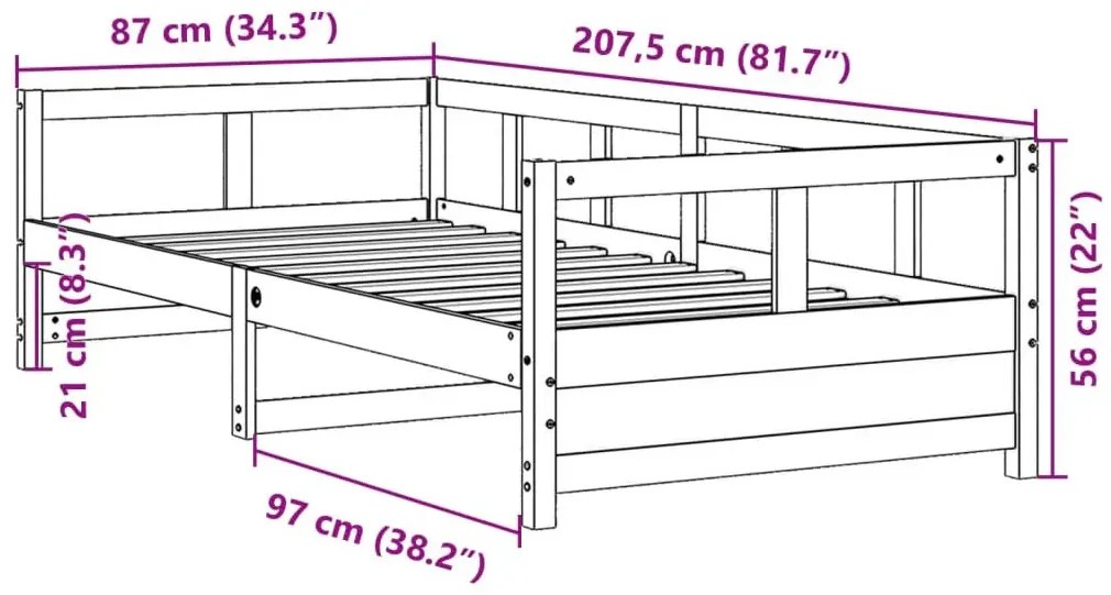 Brązowe Klasyczne Łóżko Z Drewna Sosnowego 80X200 T4-P38