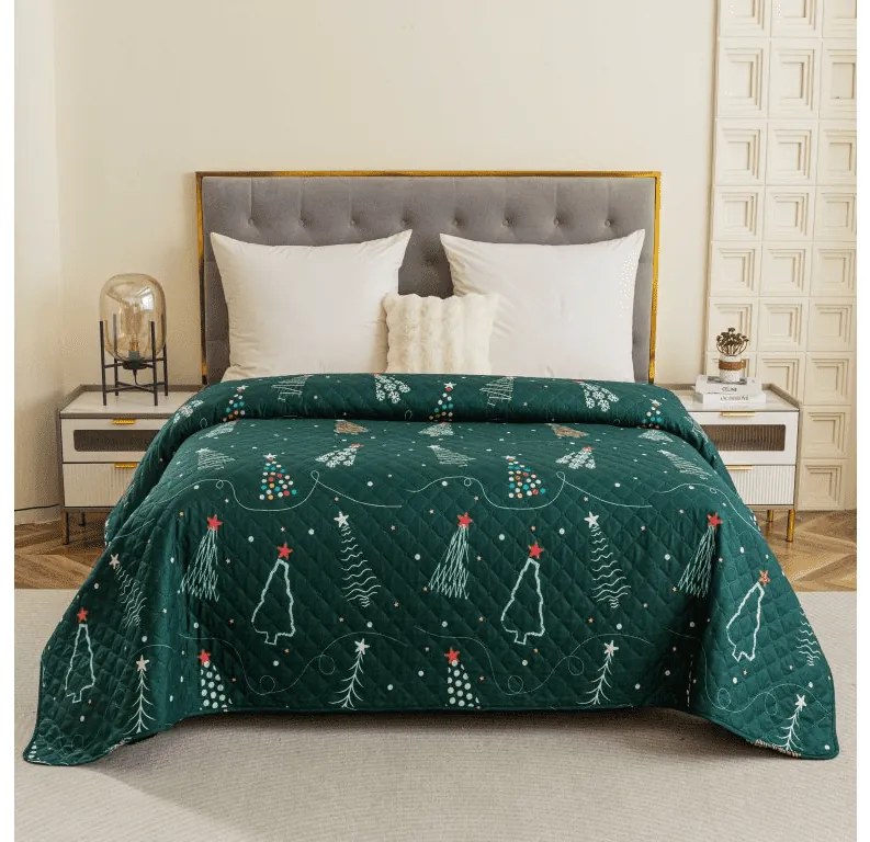 Narzuta na łóżko CHRISTMAS DRIFT, zielony Rozmiar: 170 x 210 cm