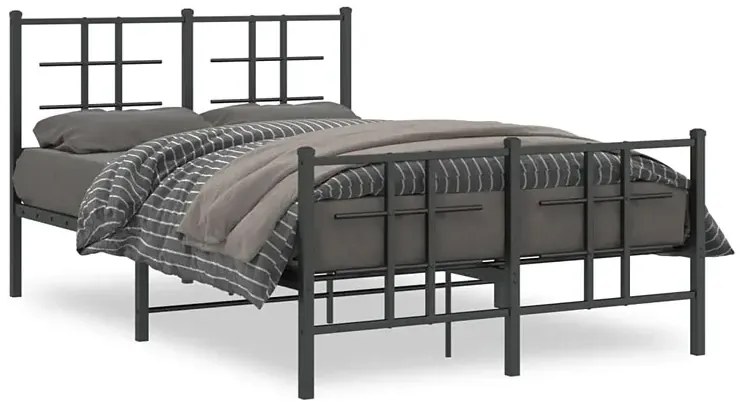 Czarne łóżko loftowe z metalu 120x200cm - Alester