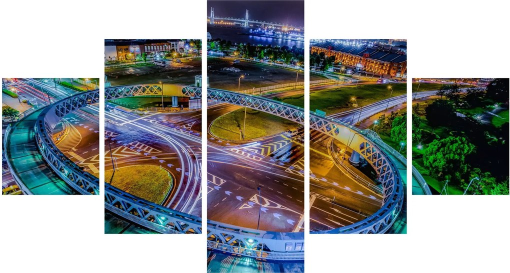 Obraz - nocna panorama miasta (125x70 cm)