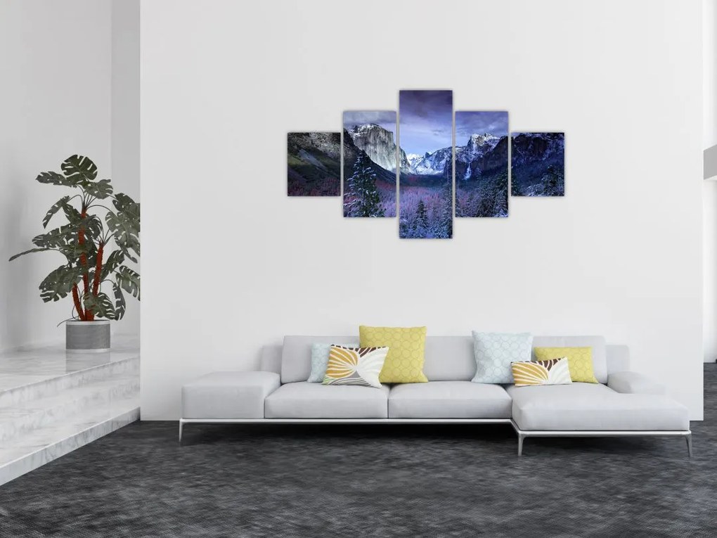 Obraz zimowego górskiego krajobrazu (125x70 cm)