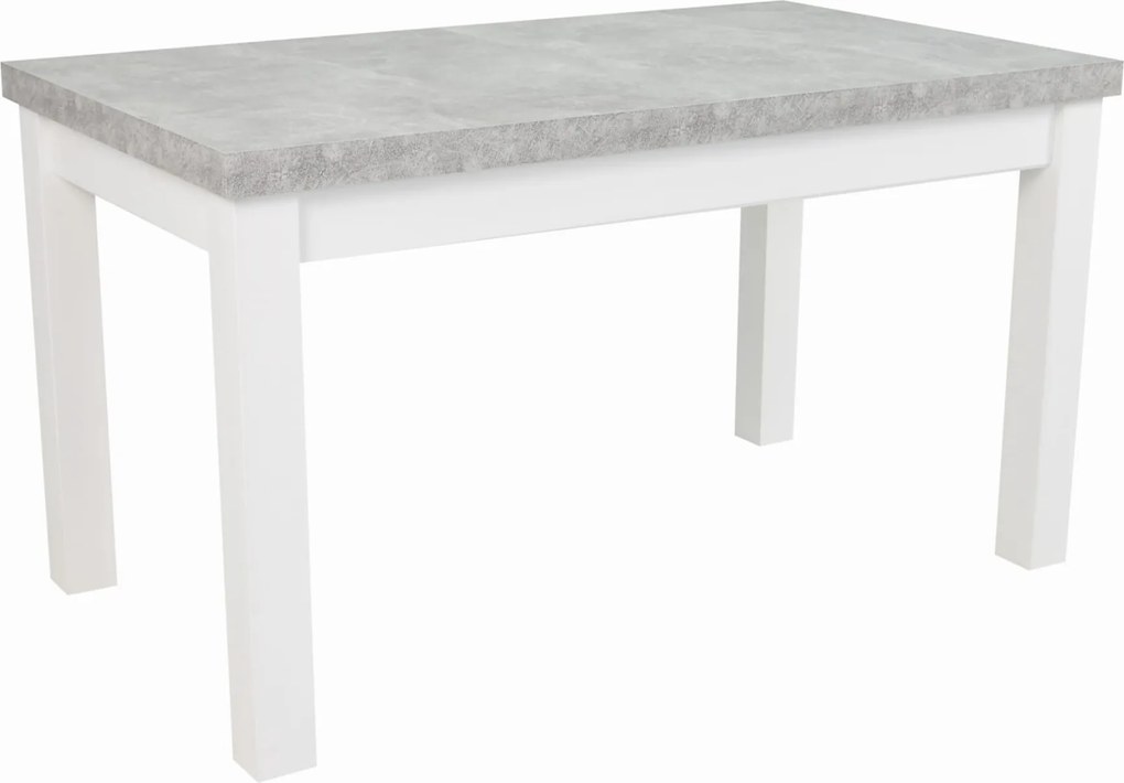Stół masywny rozkładany 90x140/180 Beton Jasny Biały + nogi drewniane