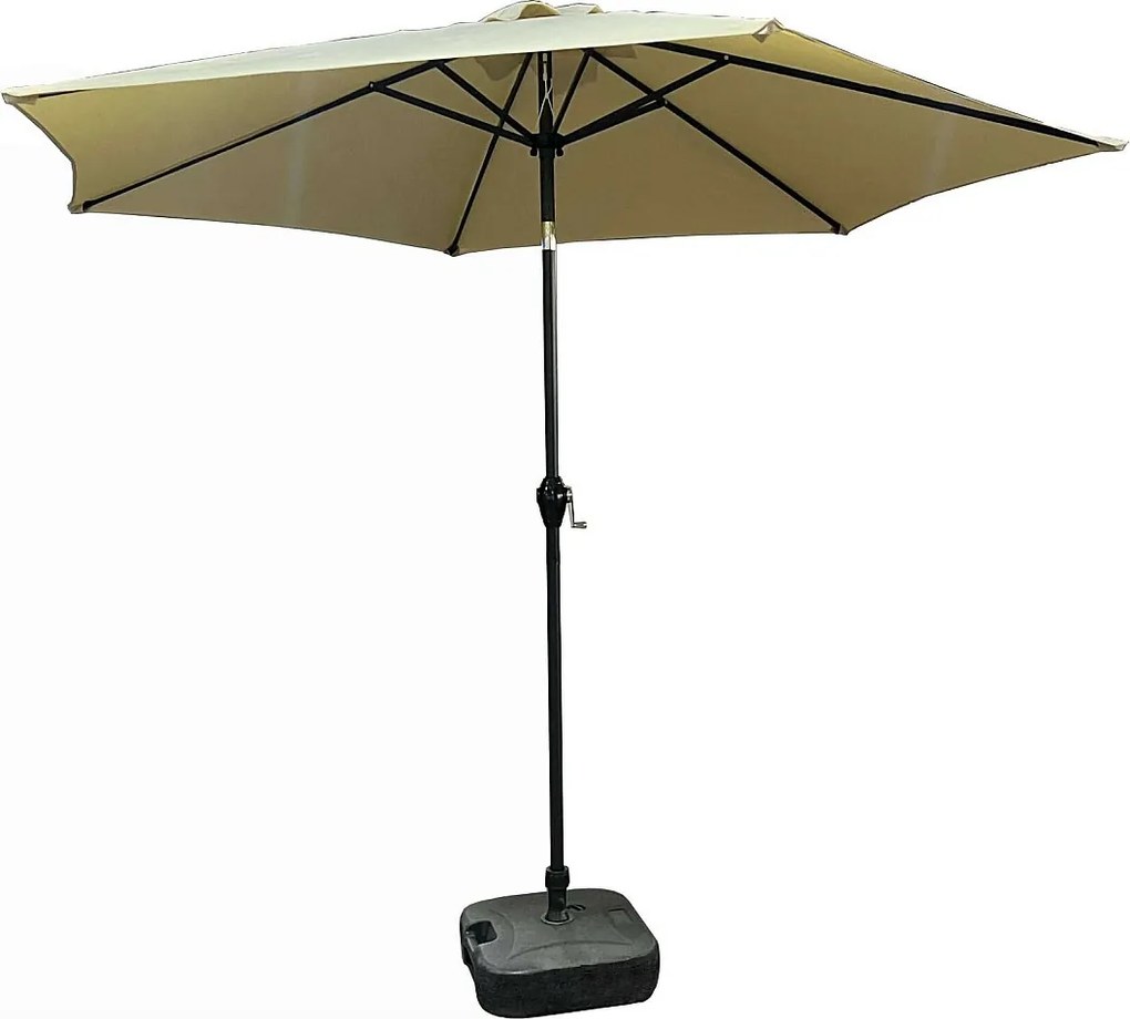 Parasol ogrodowy ORIENT z regulacją nachylenia w kolorze beżowym waga 4,5 kg wymiary 270x270x235 cm