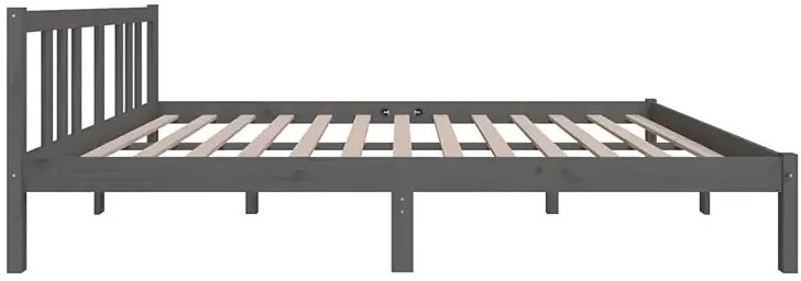Szare dwuosobowe łóżko z drewna 140x200 cm L3-C16