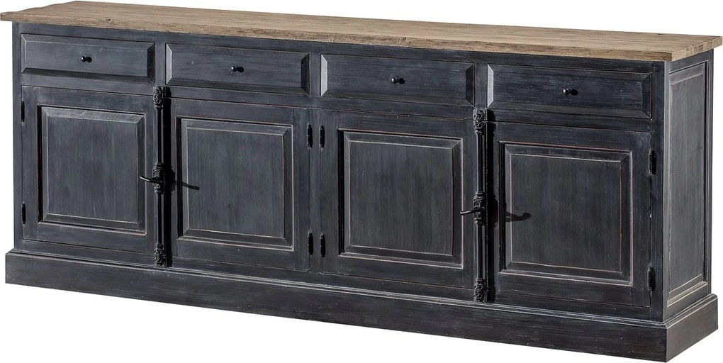 Komoda 240x48x94 old black & natural