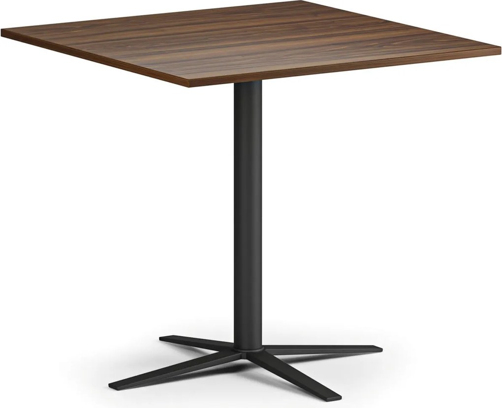 Stolik kawowy AURA, 60x60 cm, czarna podstawa, orzech