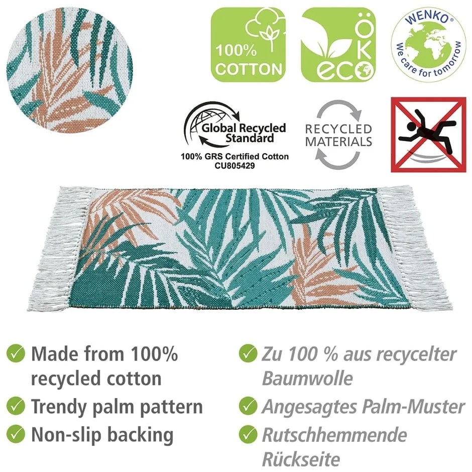 Zielony tekstylny dywanik łazienkowy 50x80 cm Suva – Wenko