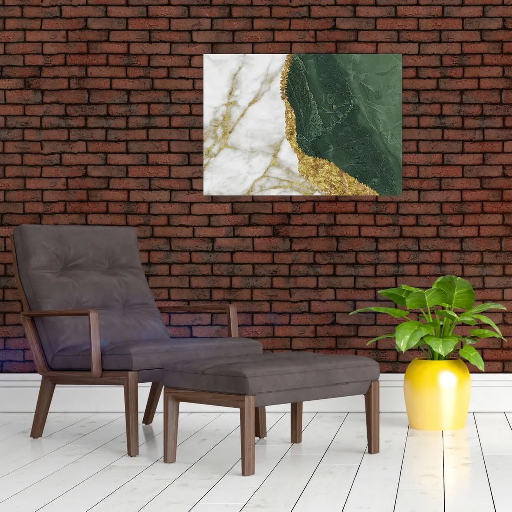 Obraz na szkle - Zielony marmur N⁰3 (70x50 cm)