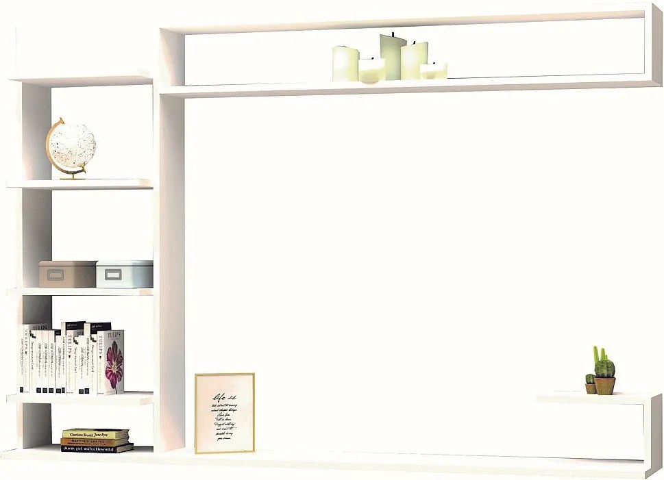 Stojak pod telewizor – 180 cm x 121,8 cm x 29,6 cm – Biały – Płyta wiórowa pokryta melaminą