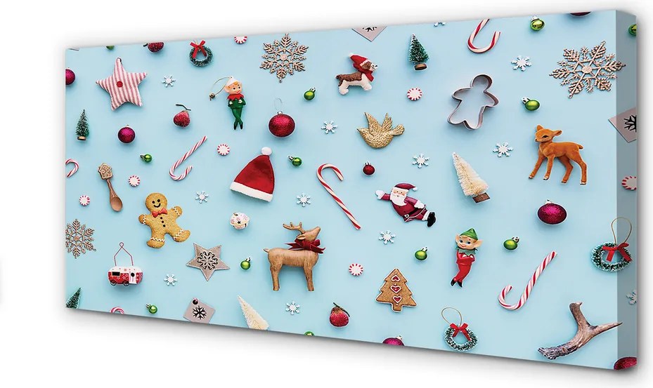 Obraz drukowany na płótnie Bombki, Dekoracje i Słodycze